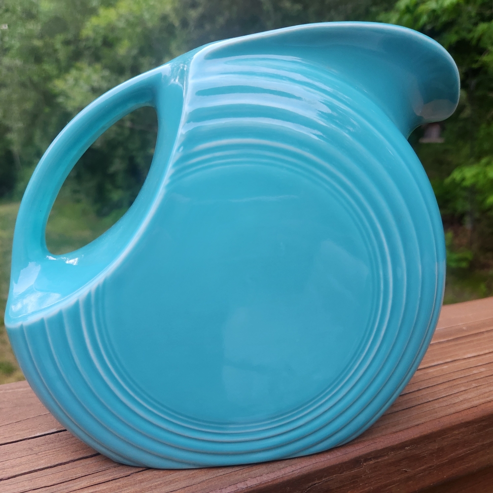 Fiesta Turquoise Disk Pitcher 7 1/4" Tall 67 1/4 Ounces